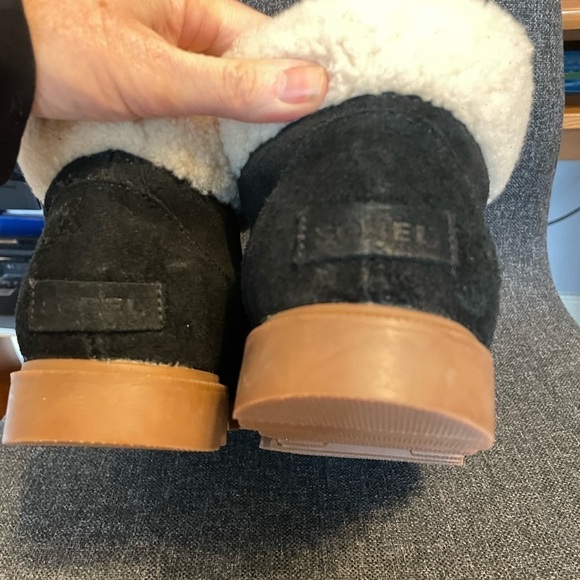 Sorel Ainslie Conquest Suede and Shearling Black waterproof Boots - Picture 11 of 15